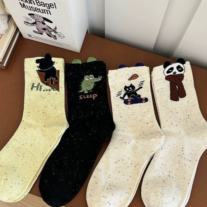 Wholesale Spring and Autumn High-value Socks Funny Cute Socks Women's Cartoon All-match Sweat-absorbent Socks