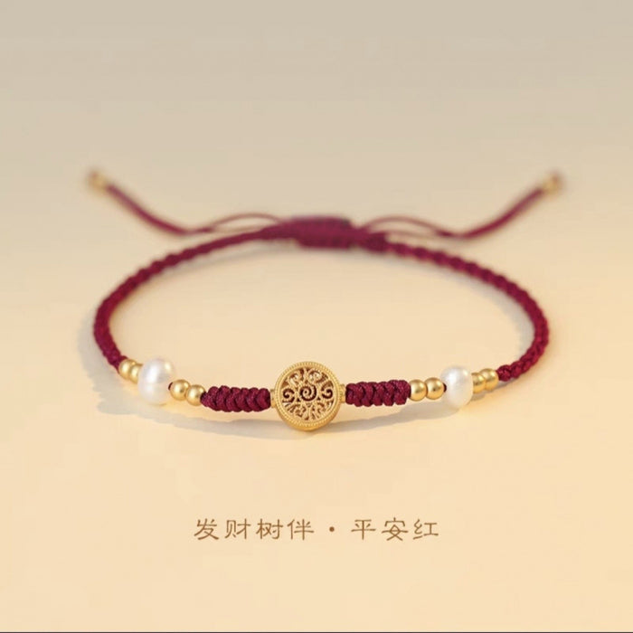 Wholesale Money hand rope, red rope woven bracelet, good luck bead bracelet