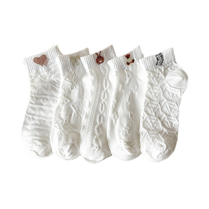 Wholesale of 10 Pieces of Three-dimensional Relief Medium Tube Women's Socks JDC-SK-Miqi003