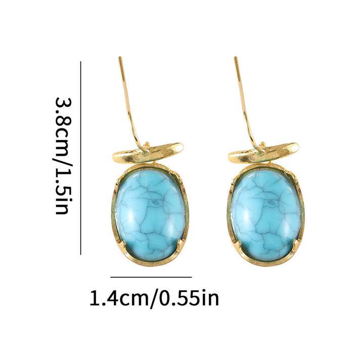 Wholesale Stylish Retro Exquisite Gemstone Pendant Earrings