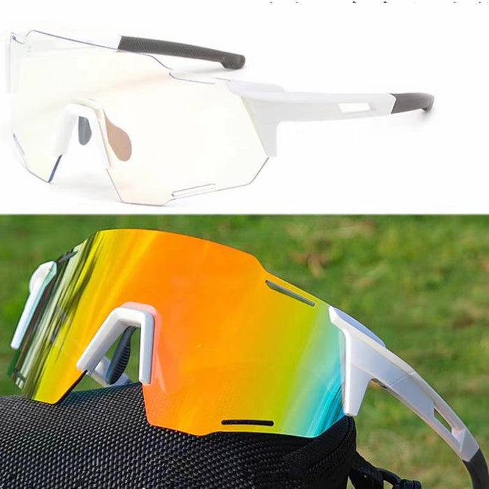 Wholesale Color changing cycling glasses, outdoor sports glasses, UV resistant and windproof goggles