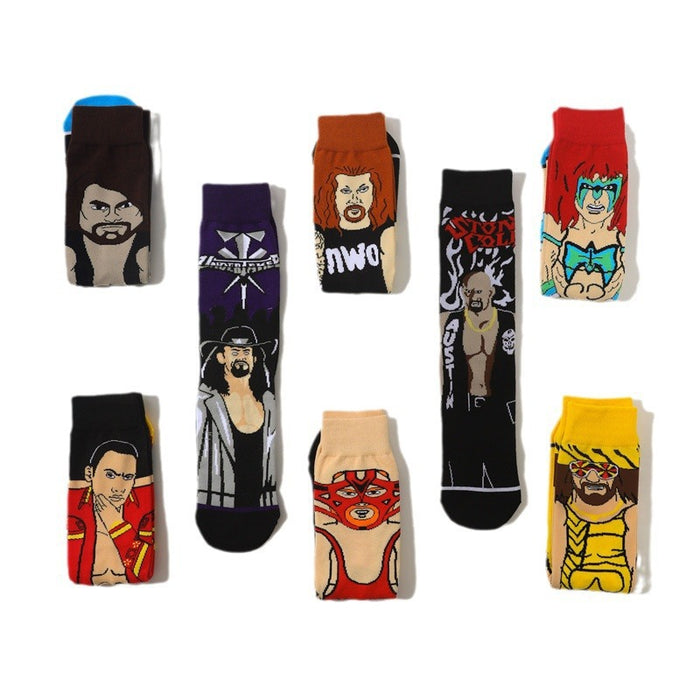Wholesale Cartoon Men' s Sports Socks Cotton Mid-Calf Sports Socks