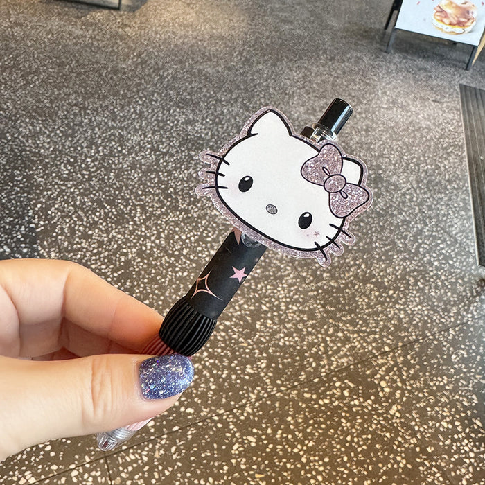 Wholesale Cute black pen press  student girlfriends pendant limited ballpoint pen high color value cute girl heart