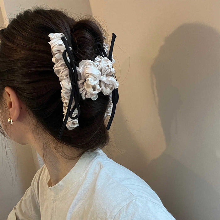 Wholesale Satin silk shiny silk temperament new style ribbon bow back of the head plate hair clip