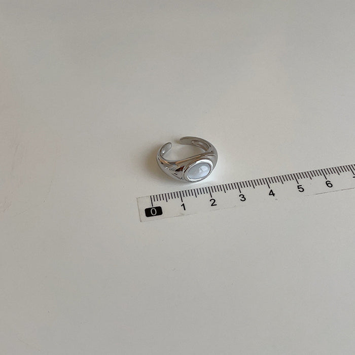 Wholesale Advanced Cat Eye Stone Metal Open Ring, niche retro personality, simple and versatile temperament ring