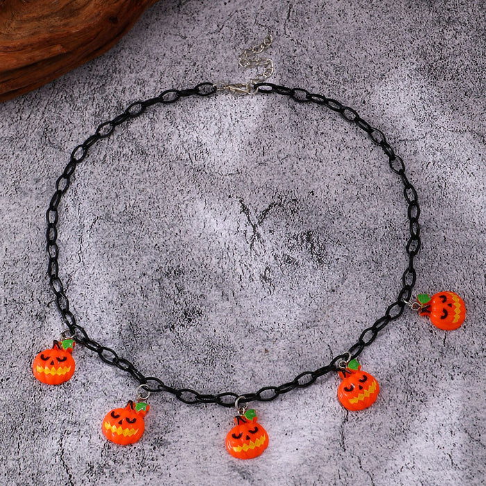 Wholesale Necklace Female Pumpkin Ghost Face Pendant Collarbone Chain Party Jewelry