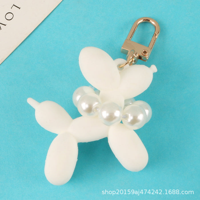 Wholesale   silicone pearl bubble dog car key chain pendant cartoon bag pendant  schoolbag decoration