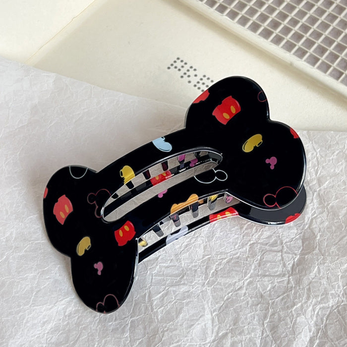 Wholesale Cartoon Print PVC Hair Claw Clip  Bone Design for Women Everyday Hair Accessory