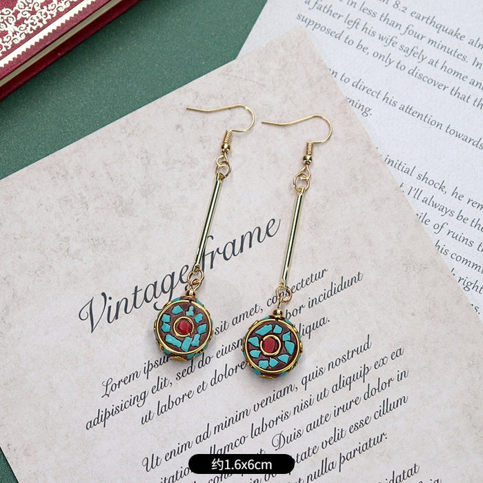 Wholesale Vintage Turquoise Earrings JDC-ES-Luox007