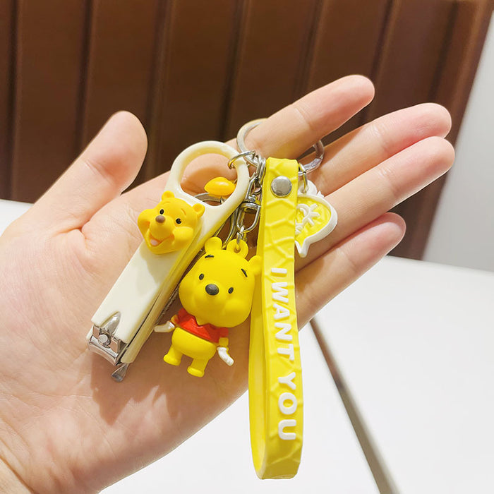 Wholesale  Silicone Doll Spaceman Keychain Pendant Bag  Nail Clipper Ear Digging Spoon Keychain