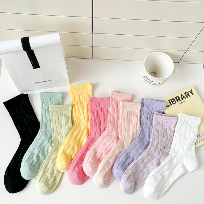 Wholesale Lightweight mesh tube socks, combed cotton antibacterial socks, stacked socks
