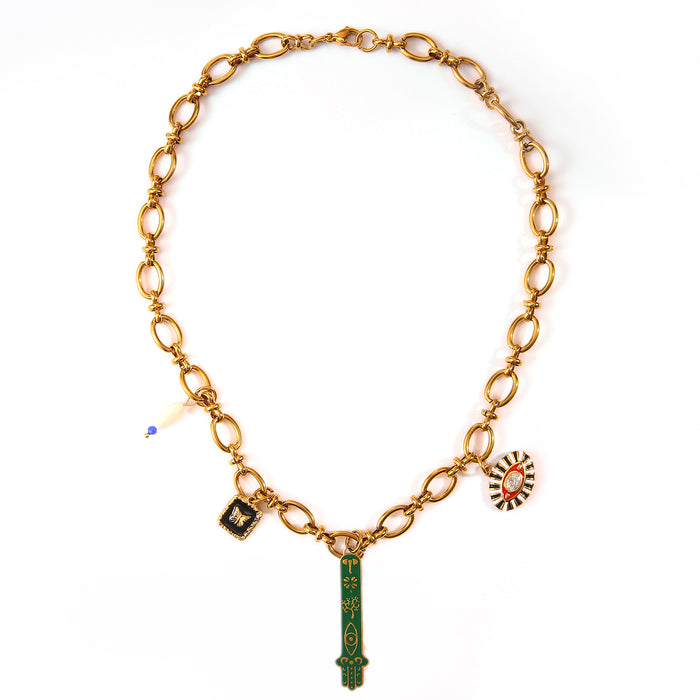 Wholesale Original Design Personalized Stainless Steel Necklace with Drip Oil Fish Eye Pendant Accessory