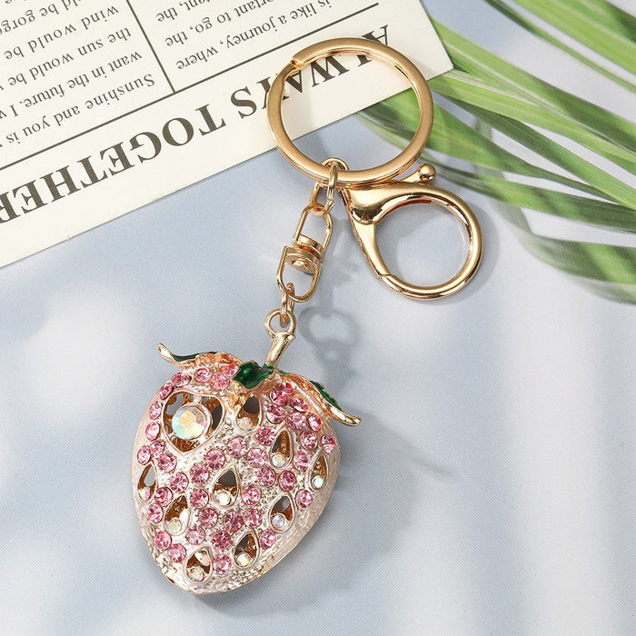 Wholesale Cherry Keychain Red Fruit Shape Key Ring Graduation Gift Decorative Accessory
