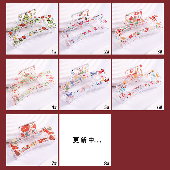 Wholesale Christmas Halloween Transparent Printed Plastic Hairpin JDC-HC-Fengp006