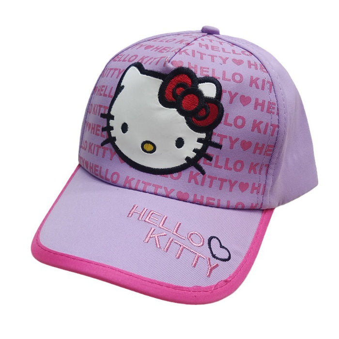 Wholesale Children's embroidered baseball cap, cute cartoon cat duckbill cap, children's sun protection and sunshade hat