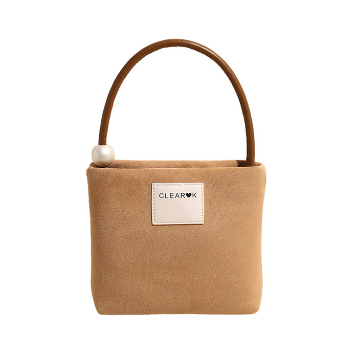 Wholesale Premium suede shoulder bag for women's casual and versatile commuting crossbody bucket bag