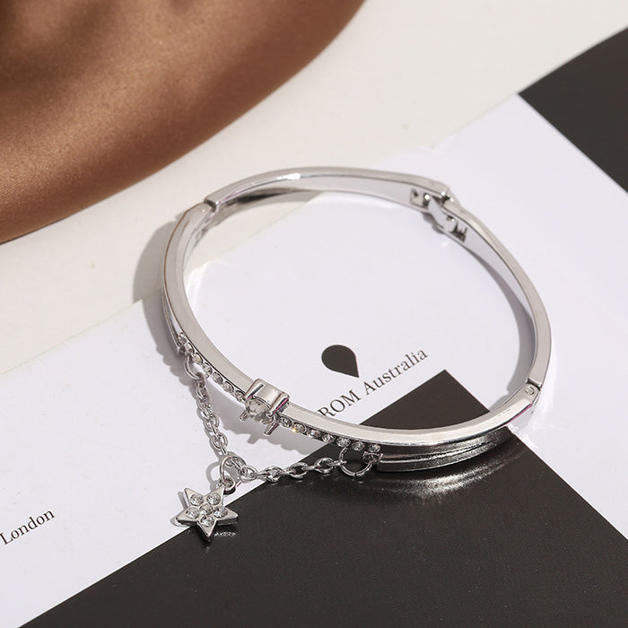 Wholesale Alloy Five-pointed Star Diamond Bracelet JDC-BT-Liyang007