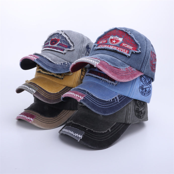 Wholesale Baseball cap, washed cotton, men's used adhesive cloth, duck tongue cap, hat