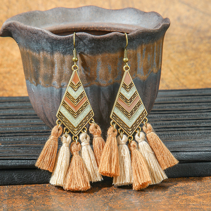 Wholesale 2pcs retro ethnic geometric turquoise earrings