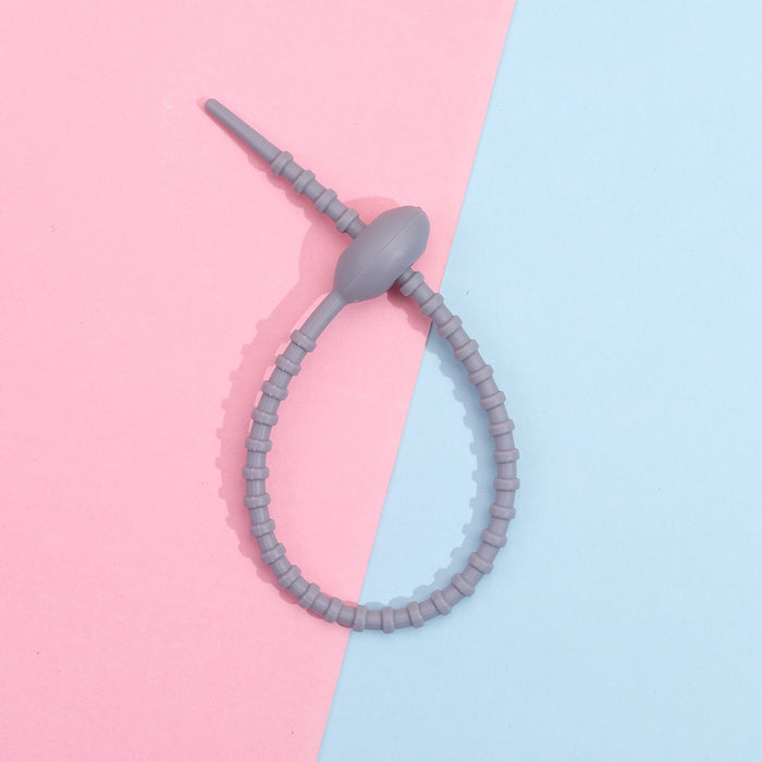 Wholesale Colorful silicone tie handmade accessories reusable keychain ring chain rope bag hanging accessories