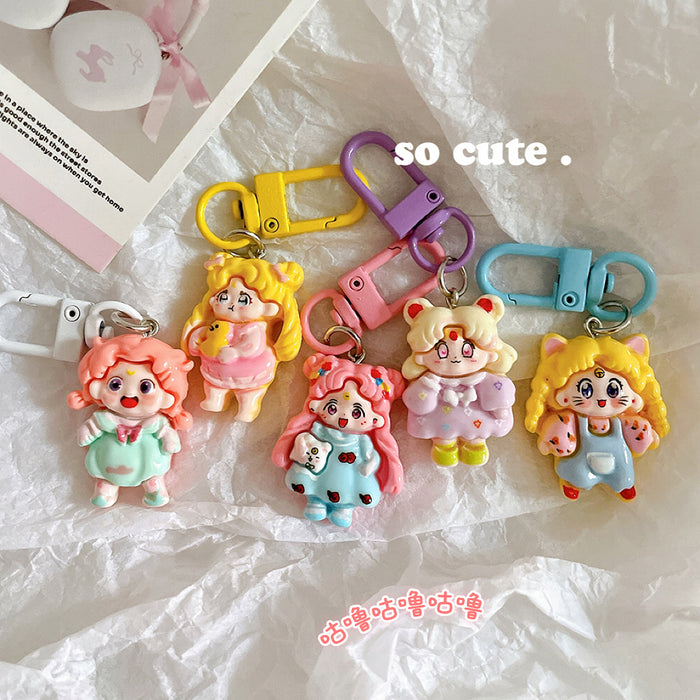 Wholesale Cute keychain pendant, student cartoon backpack ornament, backpack accessory