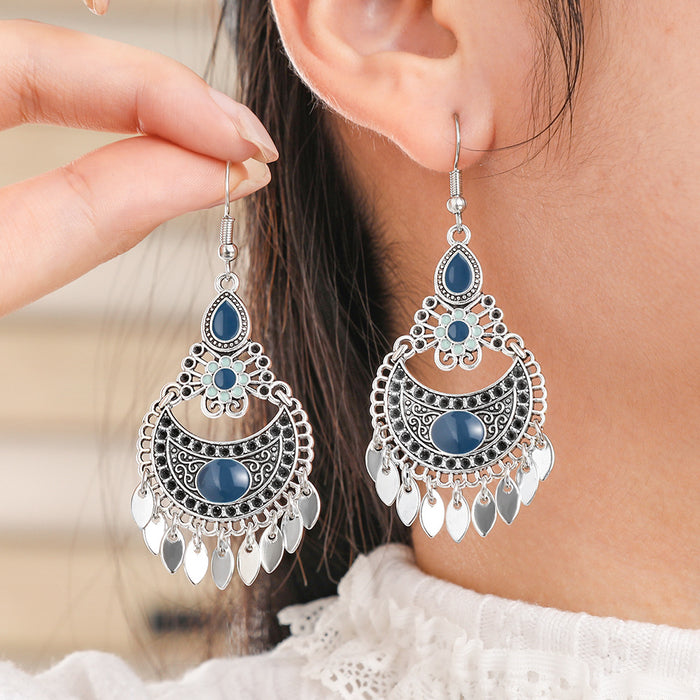 Wholesale Bohemian Tassel Earrings Alloy Geometric Electroplated Party Jewelry Accessory MOQ≥2