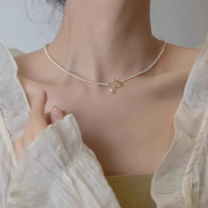 Wholesale   Pearl Pendant Necklace  Niche Campus Lady Goddess Bracelet