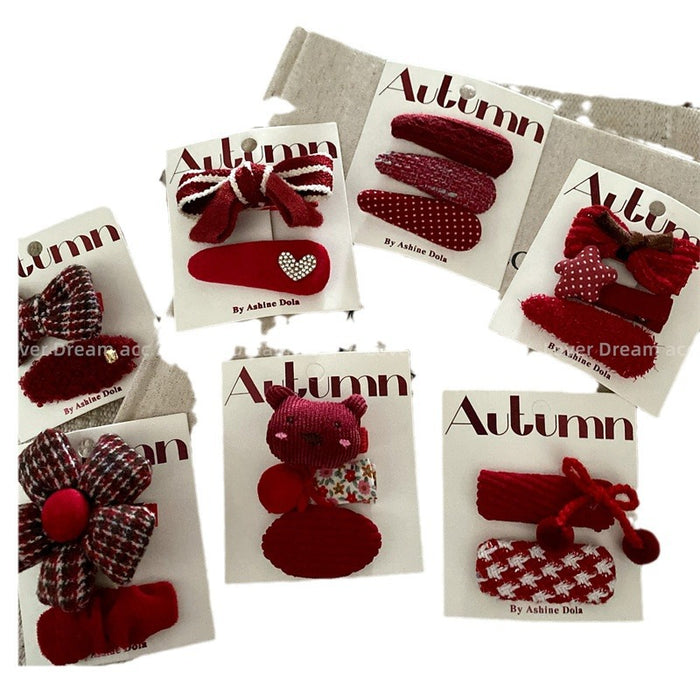 Wholesale Plush bow hair clip, cute and fashionable duckbill clip, bangs clip, hair accessory