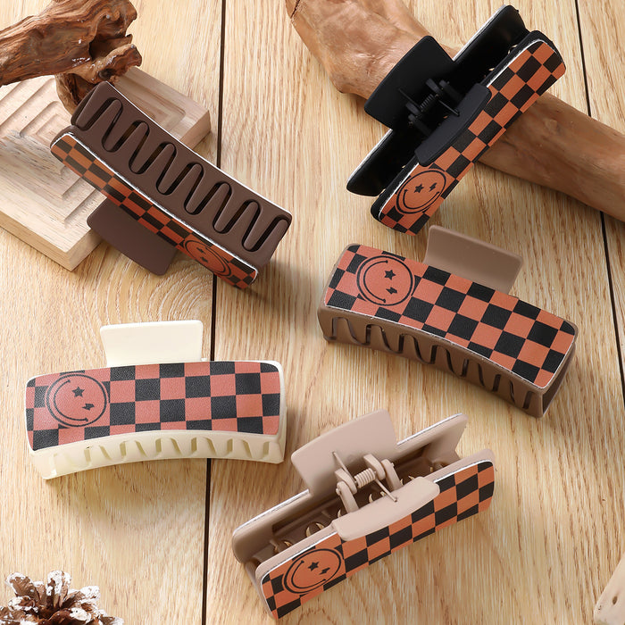 Wholesale red black chessboard square Hair Clips