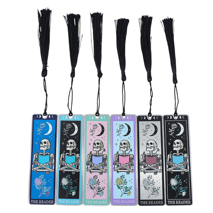 Wholesale Skull Design Cultural and Creative Stainless Steel Reading Bookmark