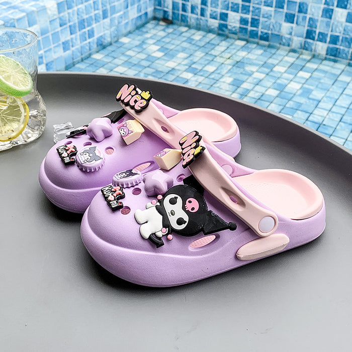 Wholesale Slippers Cartoon Double Color All-match Hole Shoes Soft Sole Non-slip Toe Sandals