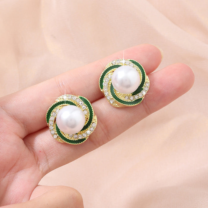 Wholesale green stud earrings simple small fresh earrings earrings