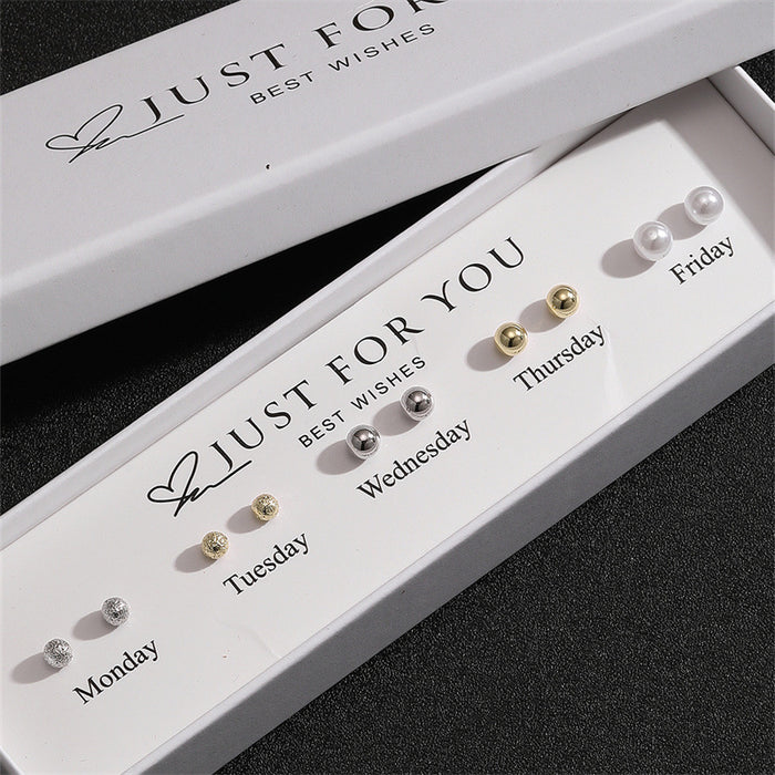 Wholesale Pearl Heart and Bow Earring Set with Gift Box - Casual Fashion Jewelry MOQ≥2