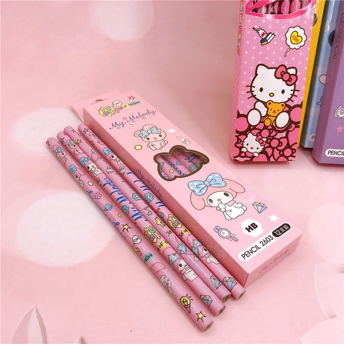 Wholesale Cartoon 12 Pieces Box Wooden Pencil JDC-PC-YaLL001