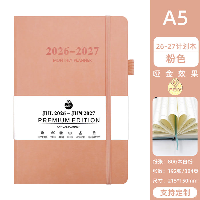 Wholesale A5 Imitation Leather Weekly Monthly Planner Trendy Business Office Notebook