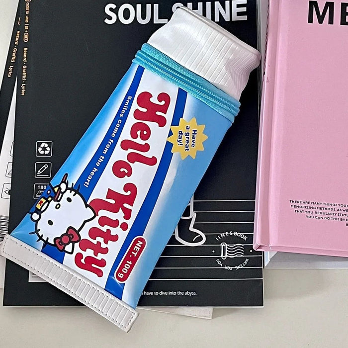 Wholesale Stylish PU Pencil Case Sky Blue Large Capacity Desk Organizer