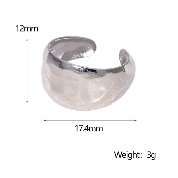 Wholesale New titanium steel ring with adjustable opening, simple, niche, high-end stainless steel open ring