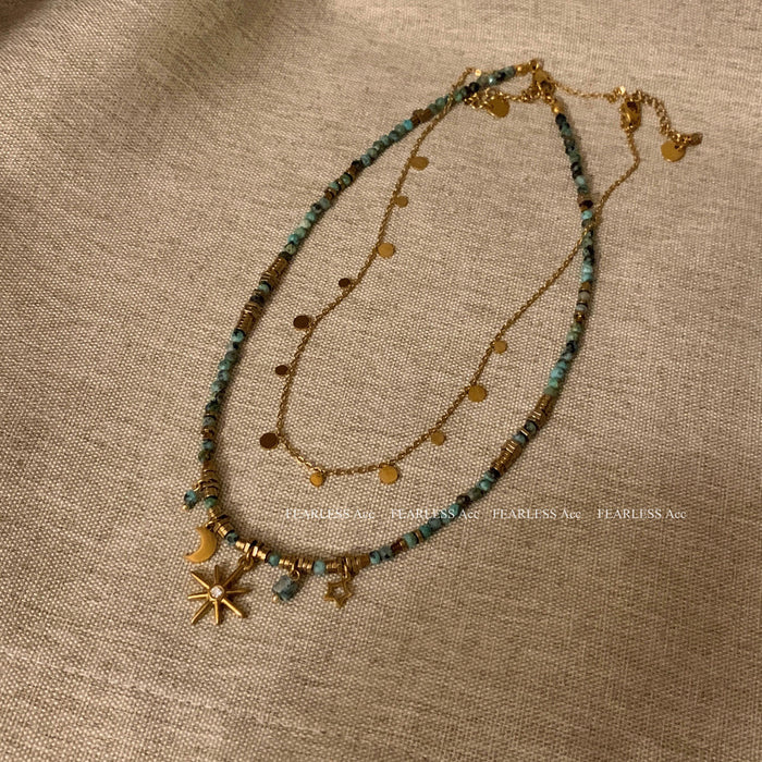 Wholesale Vintage beaded layered necklace with niche design, collarbone chain, neck chain, sweater chain