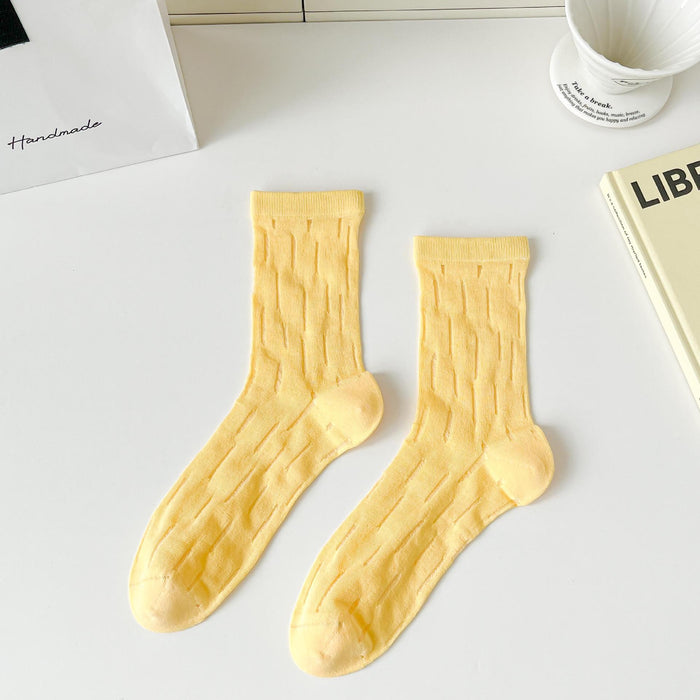 Wholesale Lightweight mesh tube socks, combed cotton antibacterial socks, stacked socks