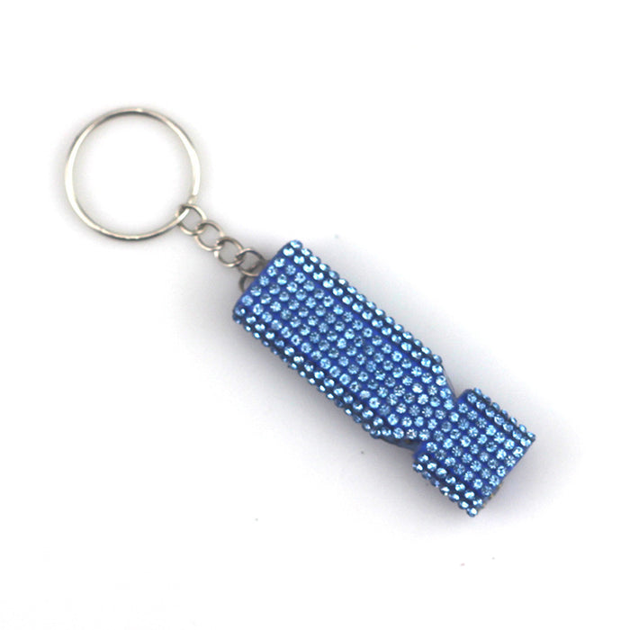 Wholesale Alloy Rhinestone Double-tube Whistle Keychain JDC-KC-TouMS089