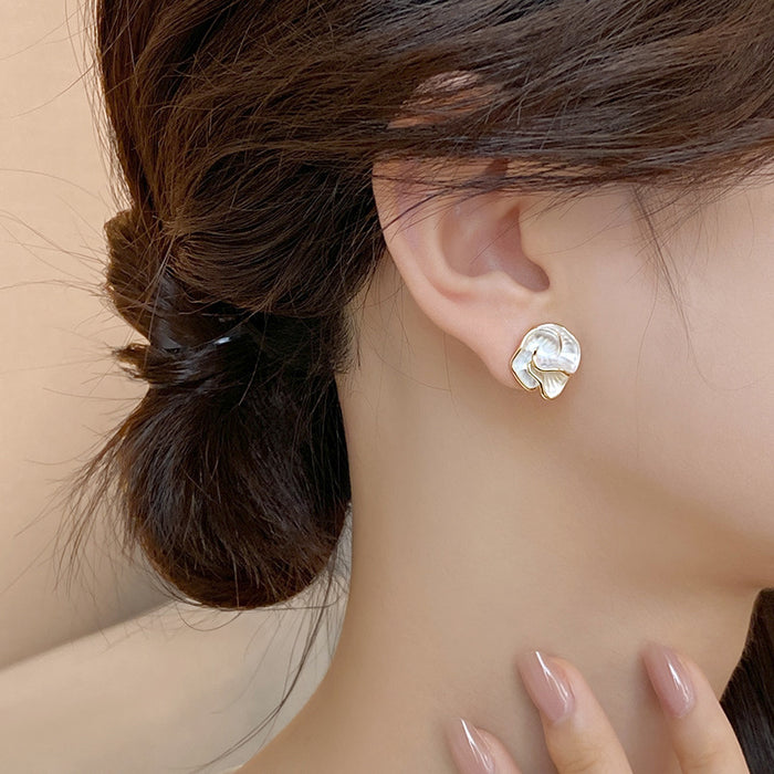 Wholesale Camellia Earrings Women's Flower Ear Jewelry