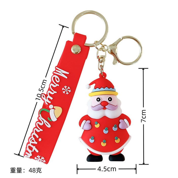Wholesale Santa Snowman Keychain Car Bag Christmas Snowman Keychain Doll Machine Pendant Small Gift