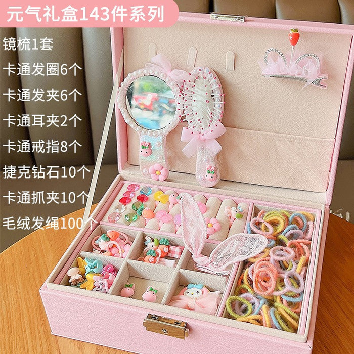 Wholesale Children' s New Headwear Girl Birthday Gift Jewelry Box Princess Girl Hair Accessories Set Gift Box Baby Hair Clip
