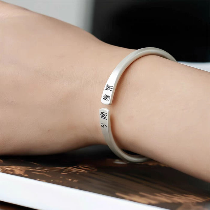 Wholesale Silver plated bracelet solid retro matte adjustable opening bracelet friend