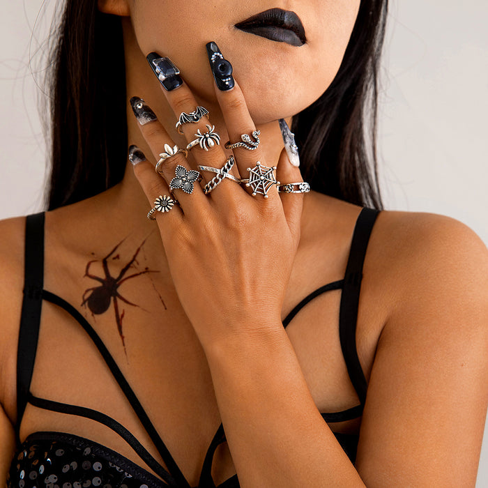 Wholesale Punk Style Skull Snake Ring Set Alloy Fashion Accessory MOQ≥2