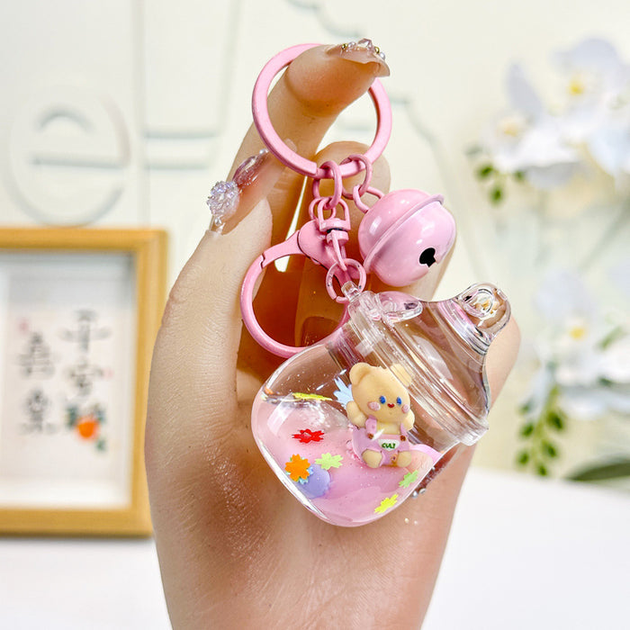 Wholesale bottle bear key chain bag pendant cute bear key chain small jewelry
