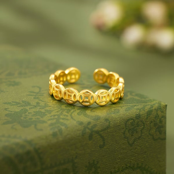 Wholesale Vintage plain ring, niche, light luxury, adjustable opening