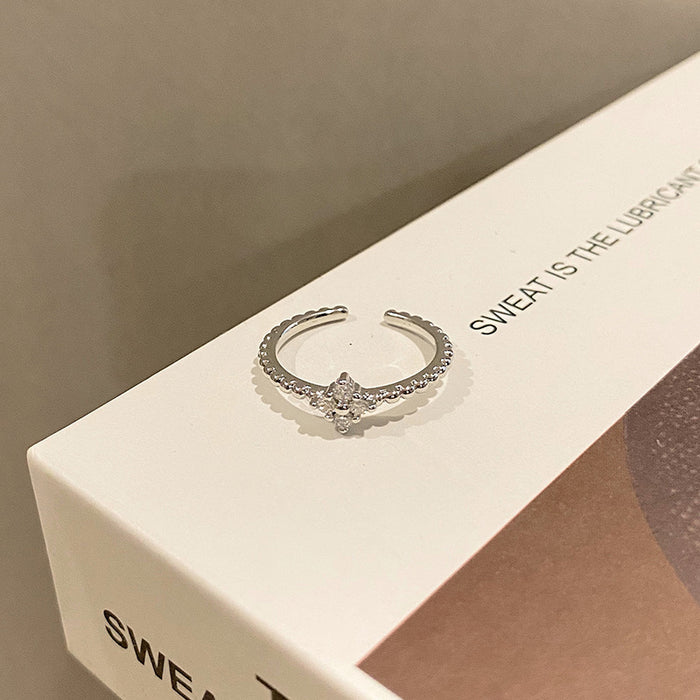 Wholesale Simple geometric cross opening ring, fashionable, niche, personalized, butterfly temperament, versatile, high-end feeling