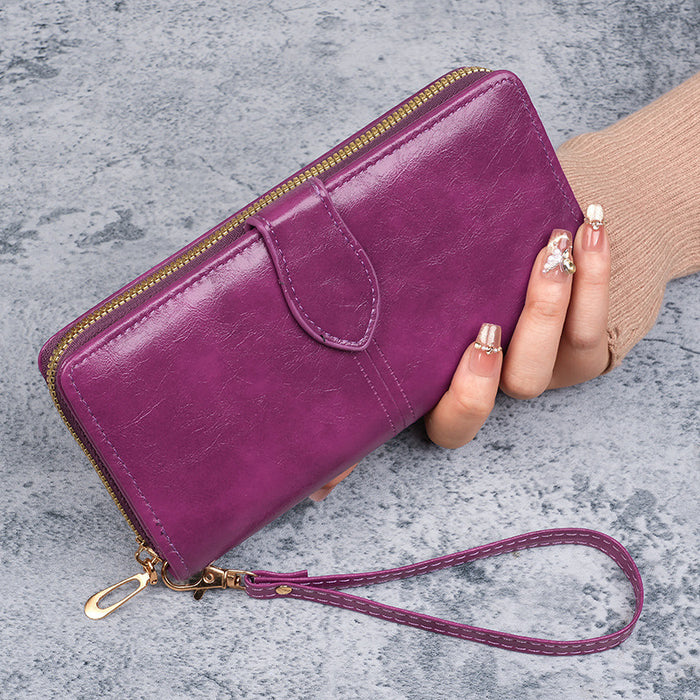 Wholesale Solid Color PU Leather Long Wallet Women Large Fashion Accessory Boutique MOQ≥3