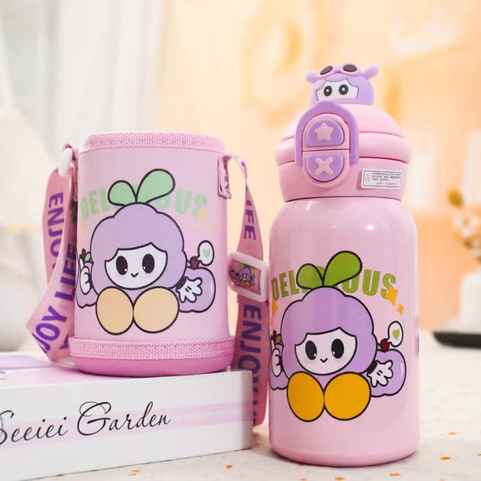 Wholesale Children' s thermos cup stainless steel double drinking pipette cup cute kindergarten baby special cup